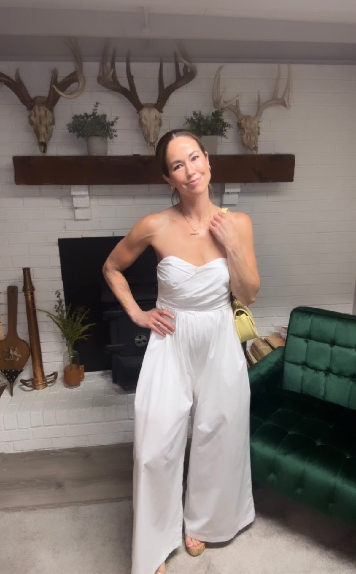 White Wrap Around Tie Wide Leg Jumpsuit