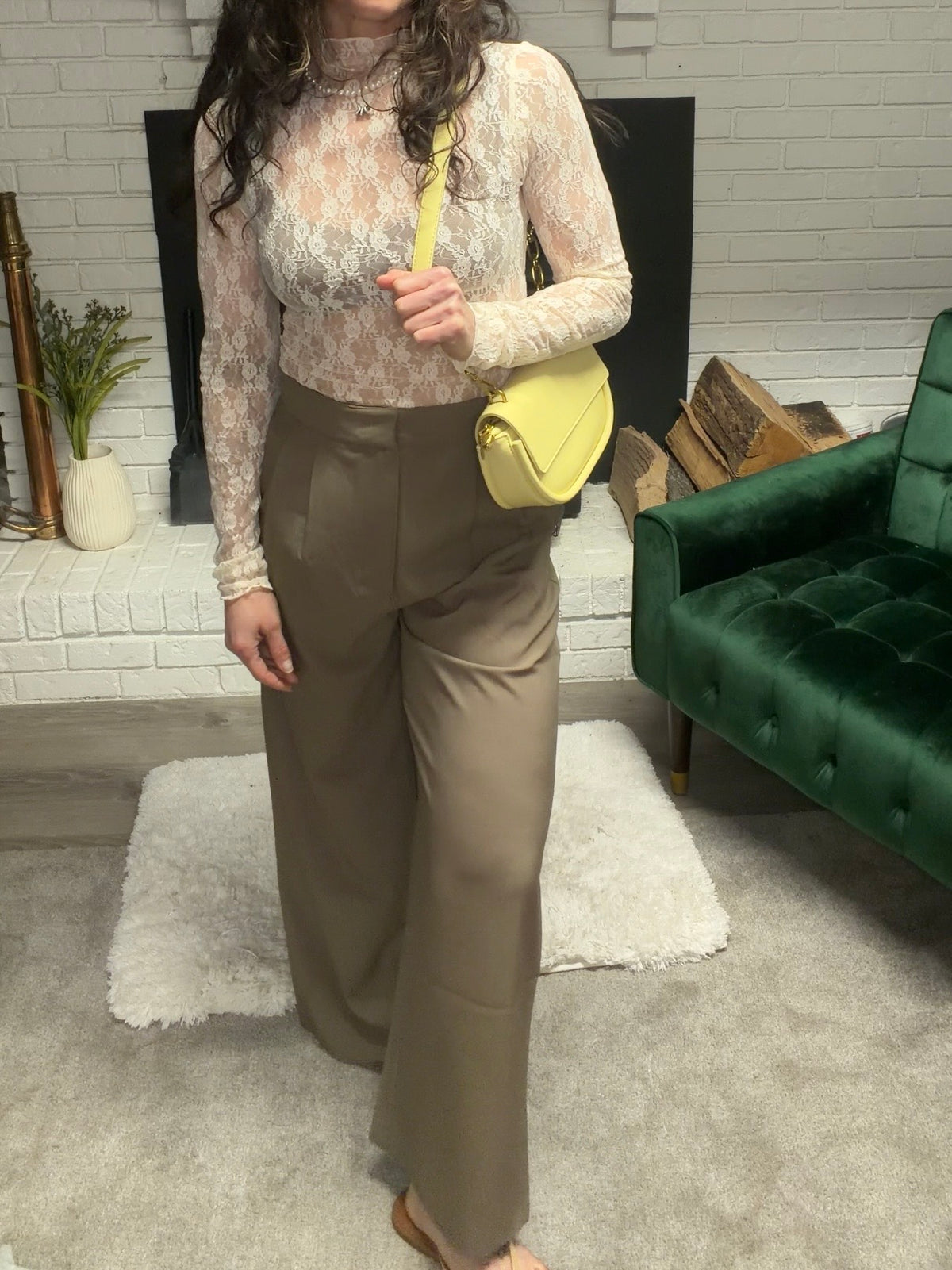 Light Brown Wide Leg Trouser