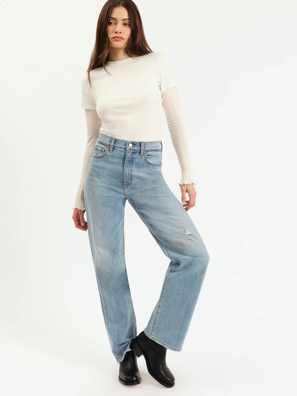 City Straight High Rise Straight Leg Jean
