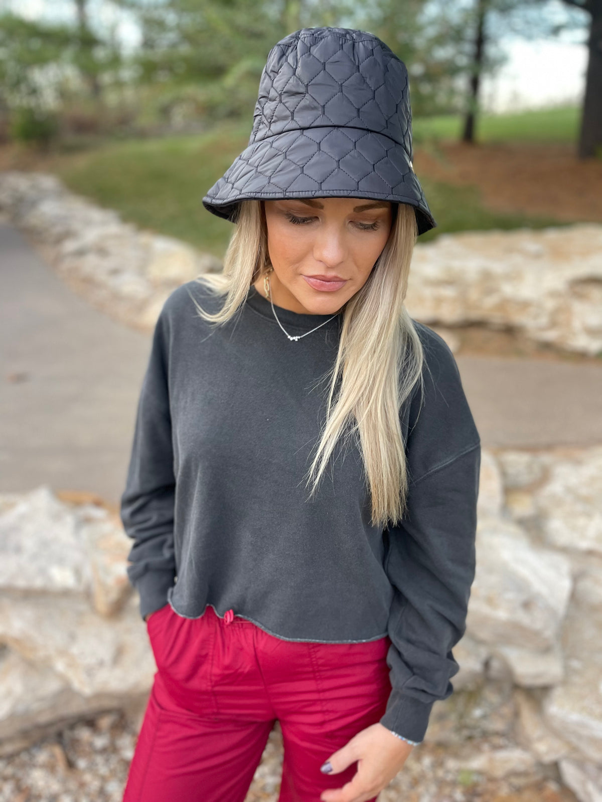 Charcoal Cropped Sweatshirt