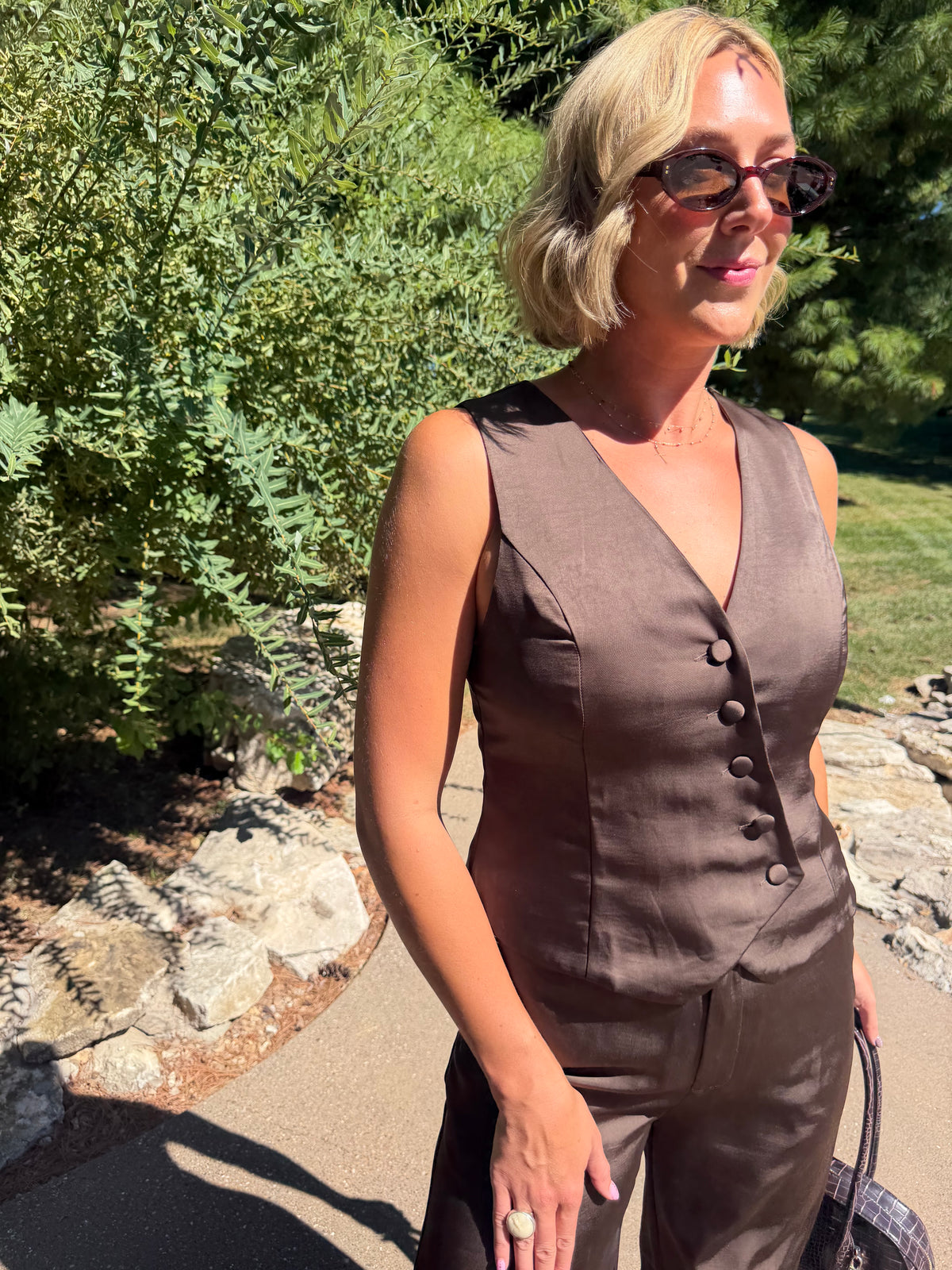 Dried Wood Asymmetric Vest
