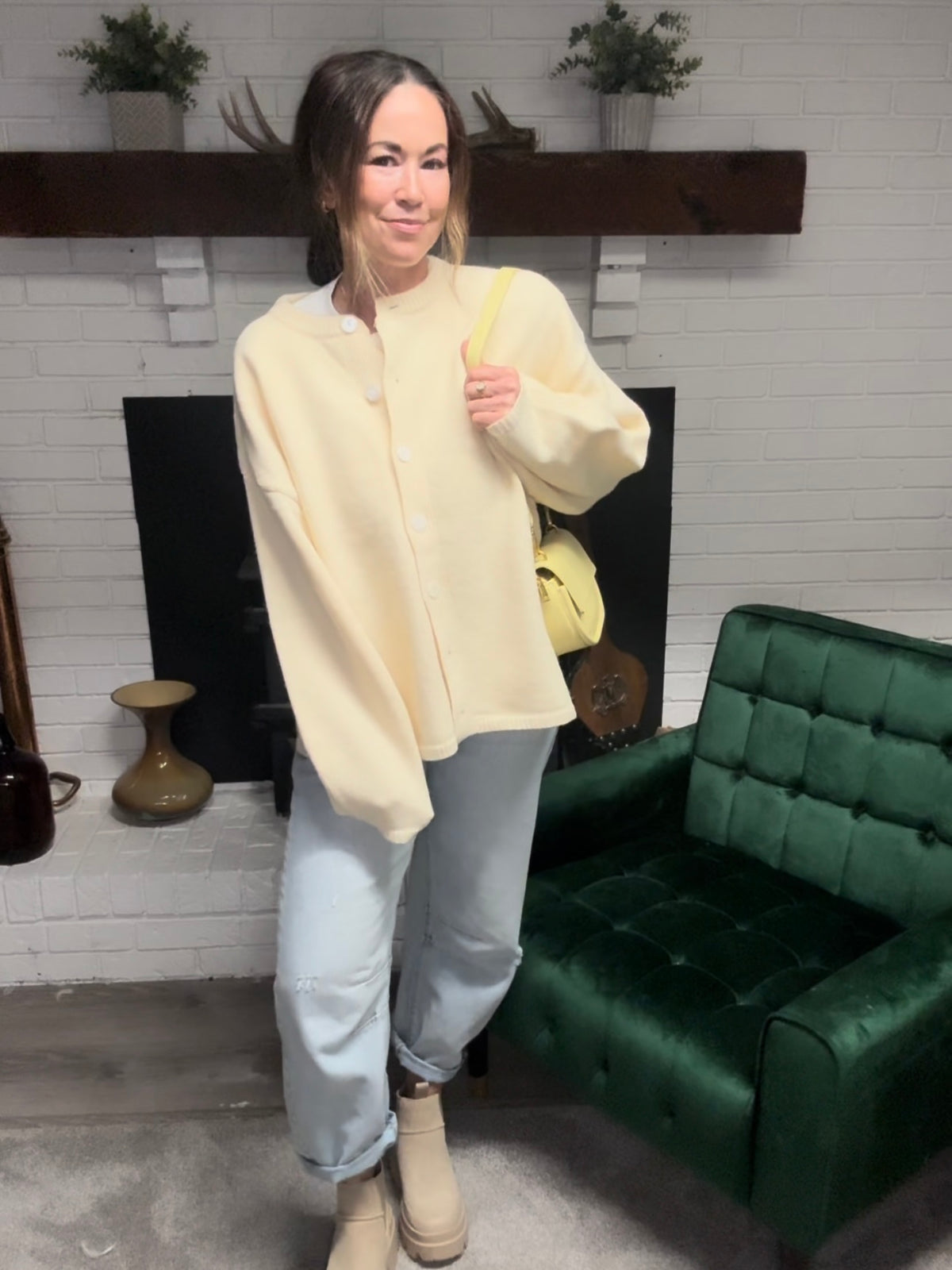 Butter Yellow Oversized Cardigan