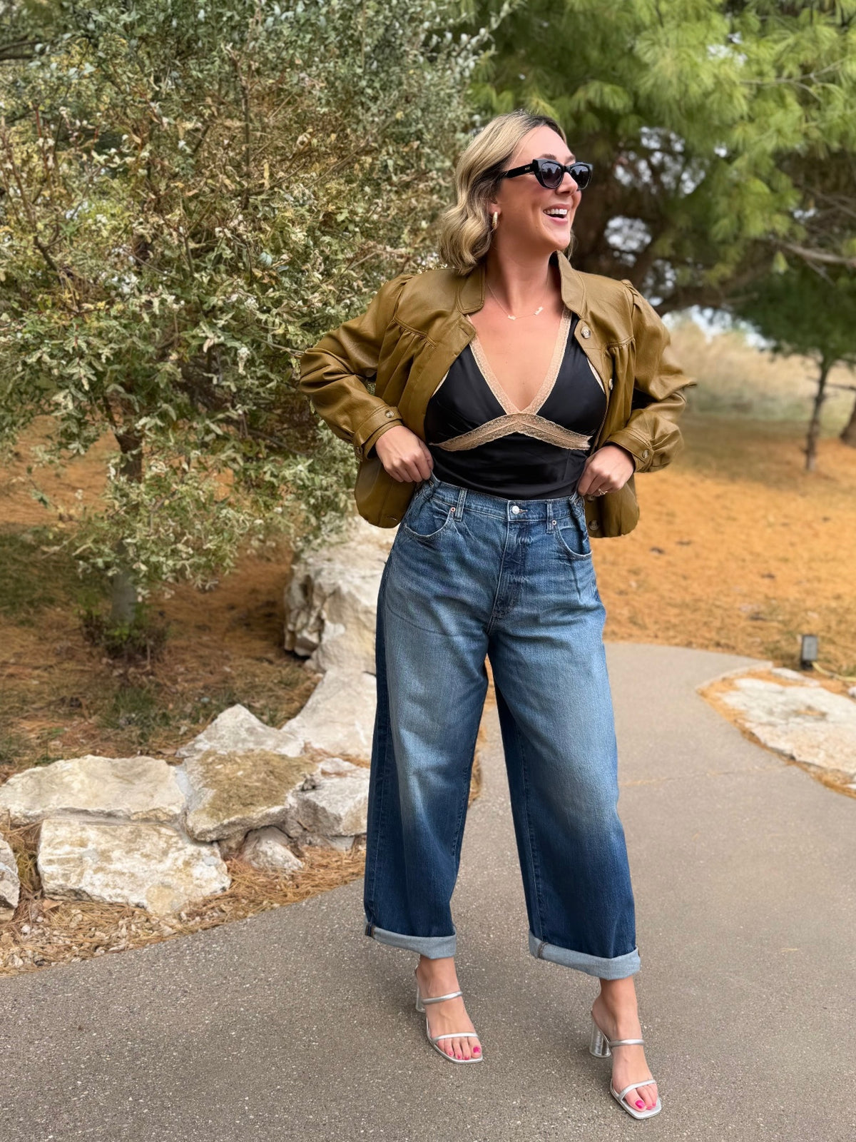 Olive Brown Super Soft Bubble Hem Jacket