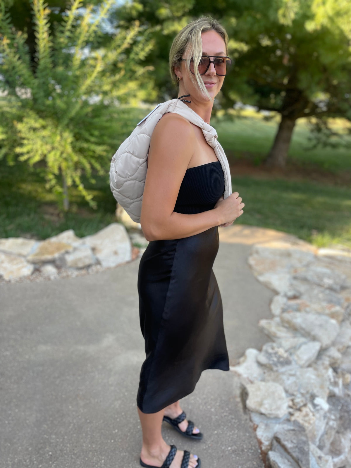 Cream Puffer Sling Bag