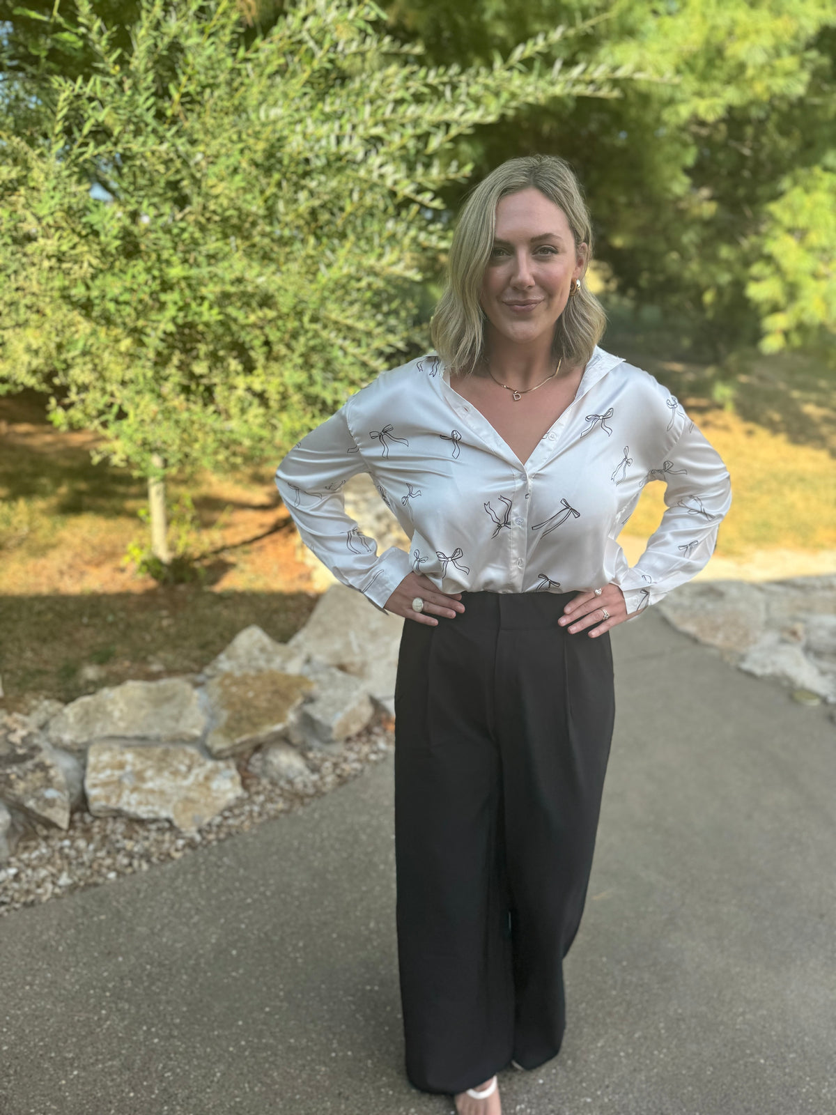 Black High Waisted Wide Leg Trousers