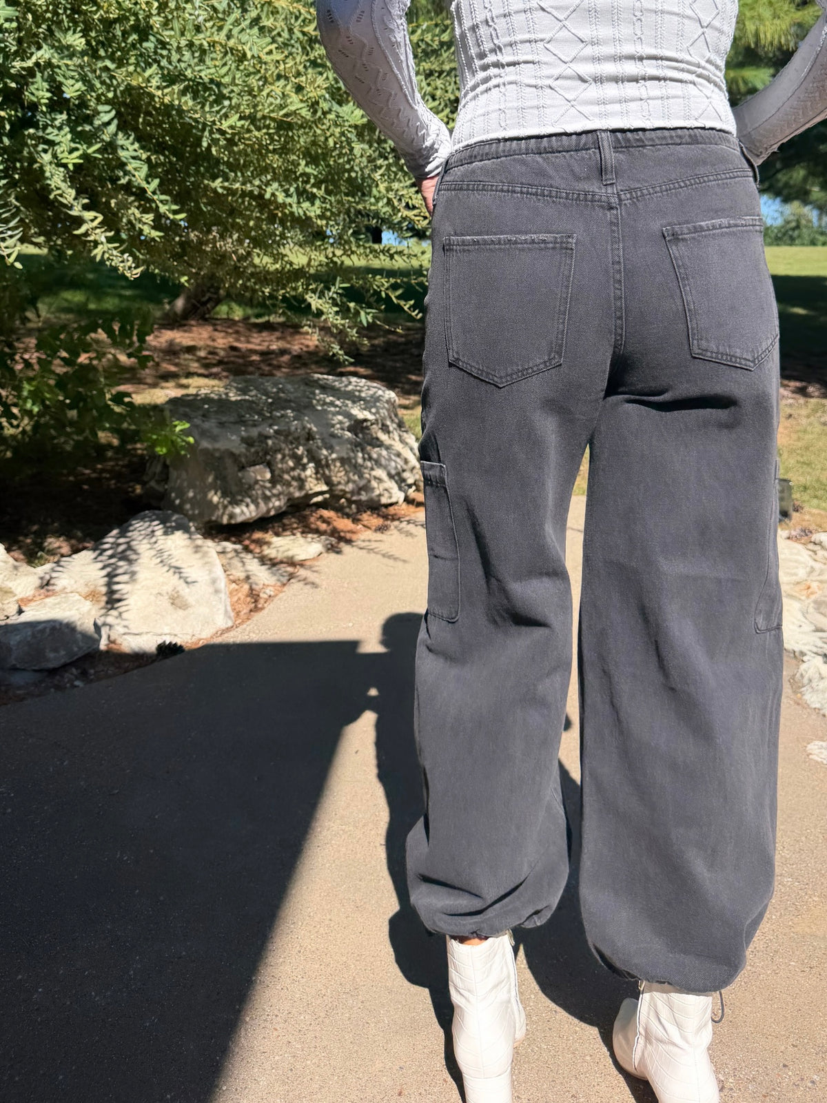 Mirage Mid-Rise Cargo Harem Pant - Eclipse