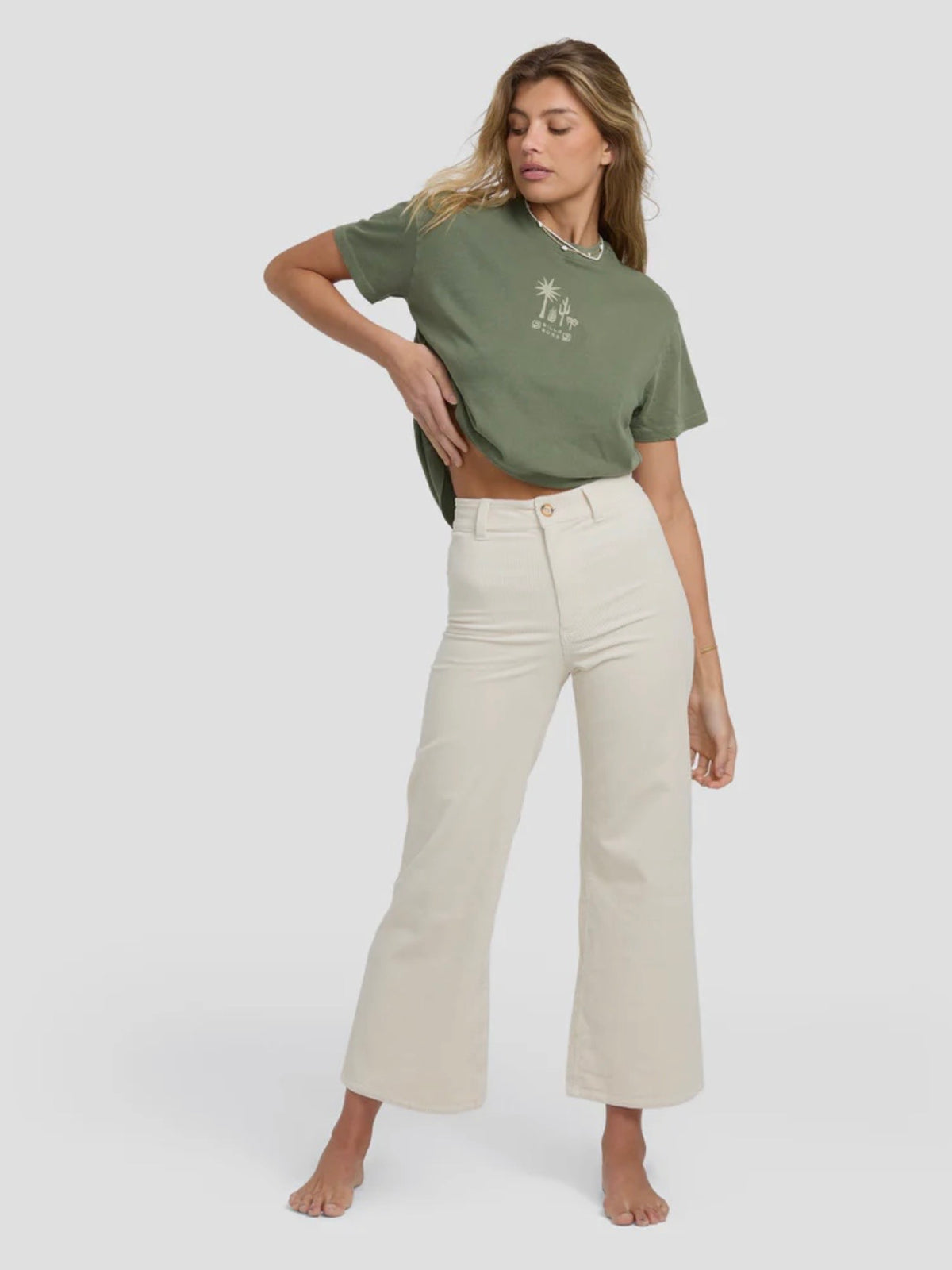 Free Fall High Waist Cord Pants