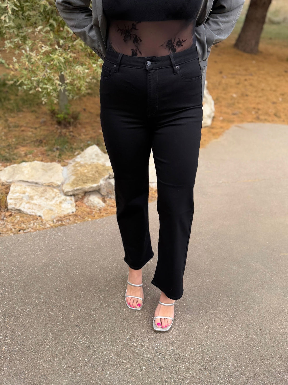 Black Tracey High Rise Straight