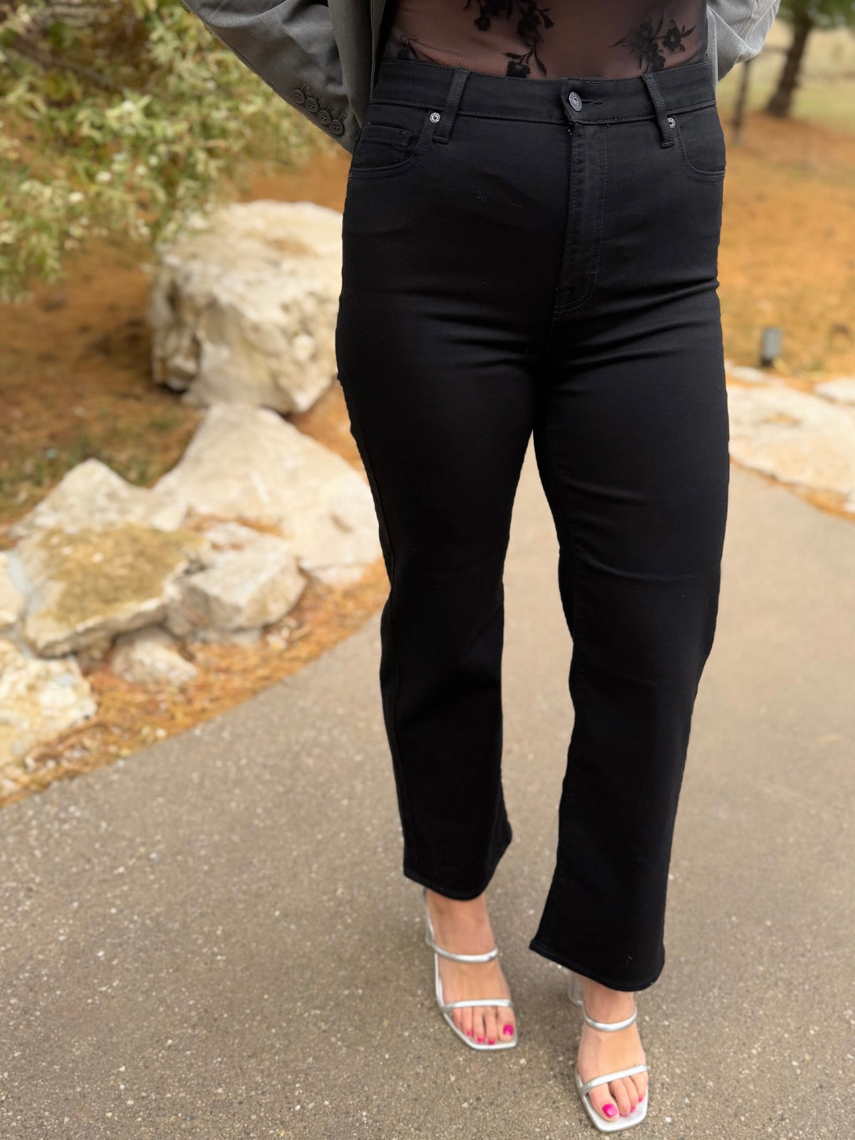 Black Tracey High Rise Straight