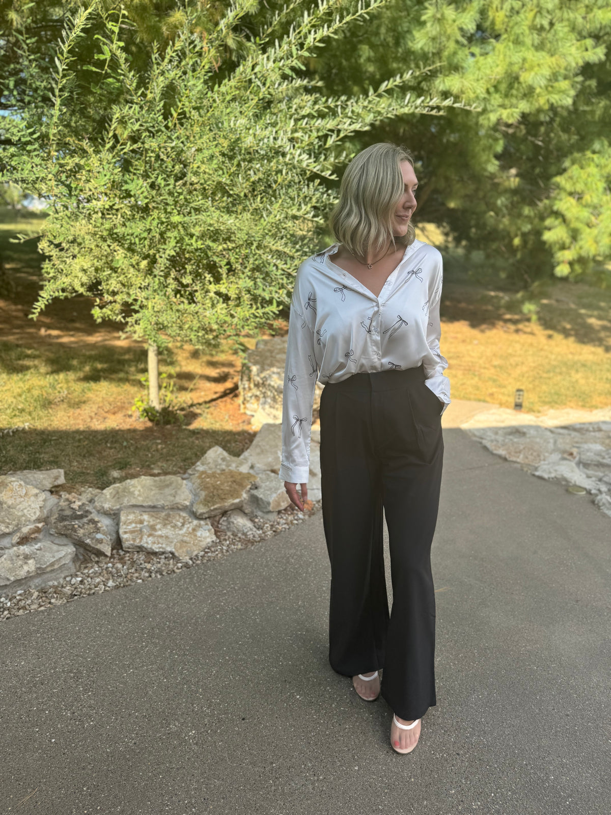 Black High Waisted Wide Leg Trousers