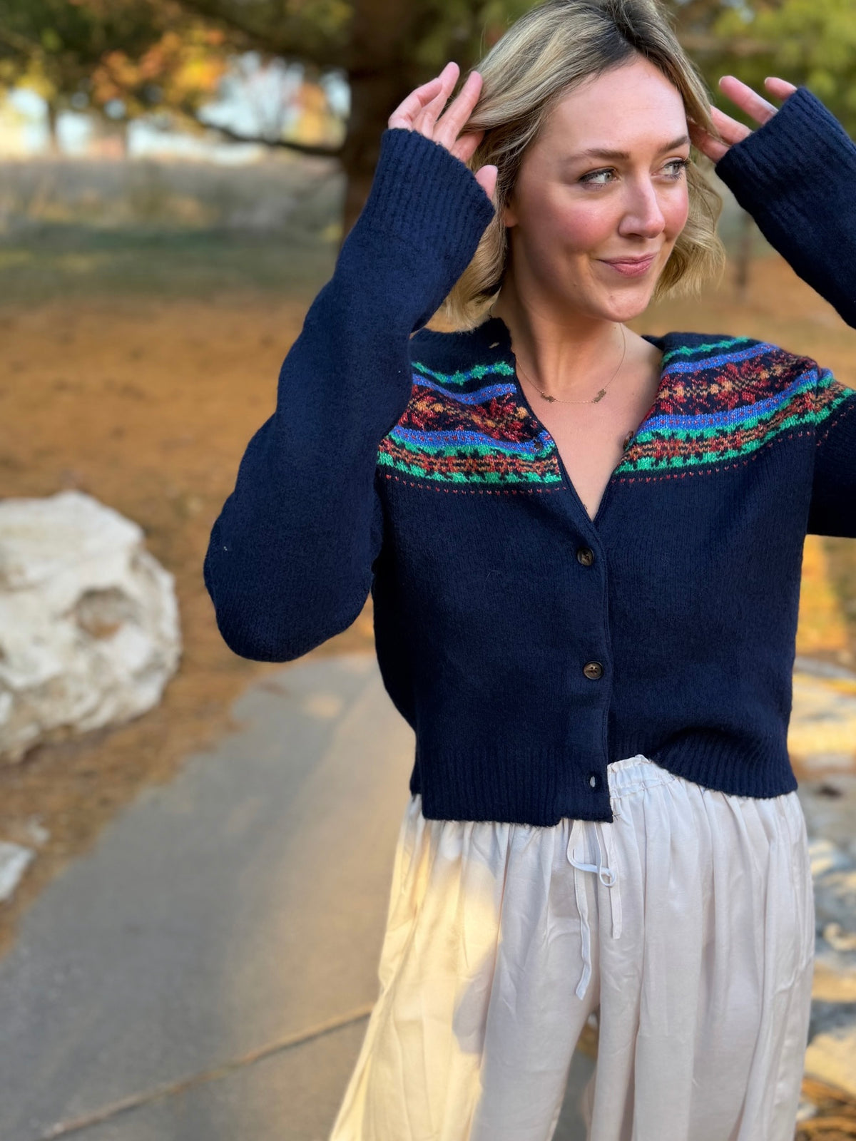 Navy Argyle Cardigan