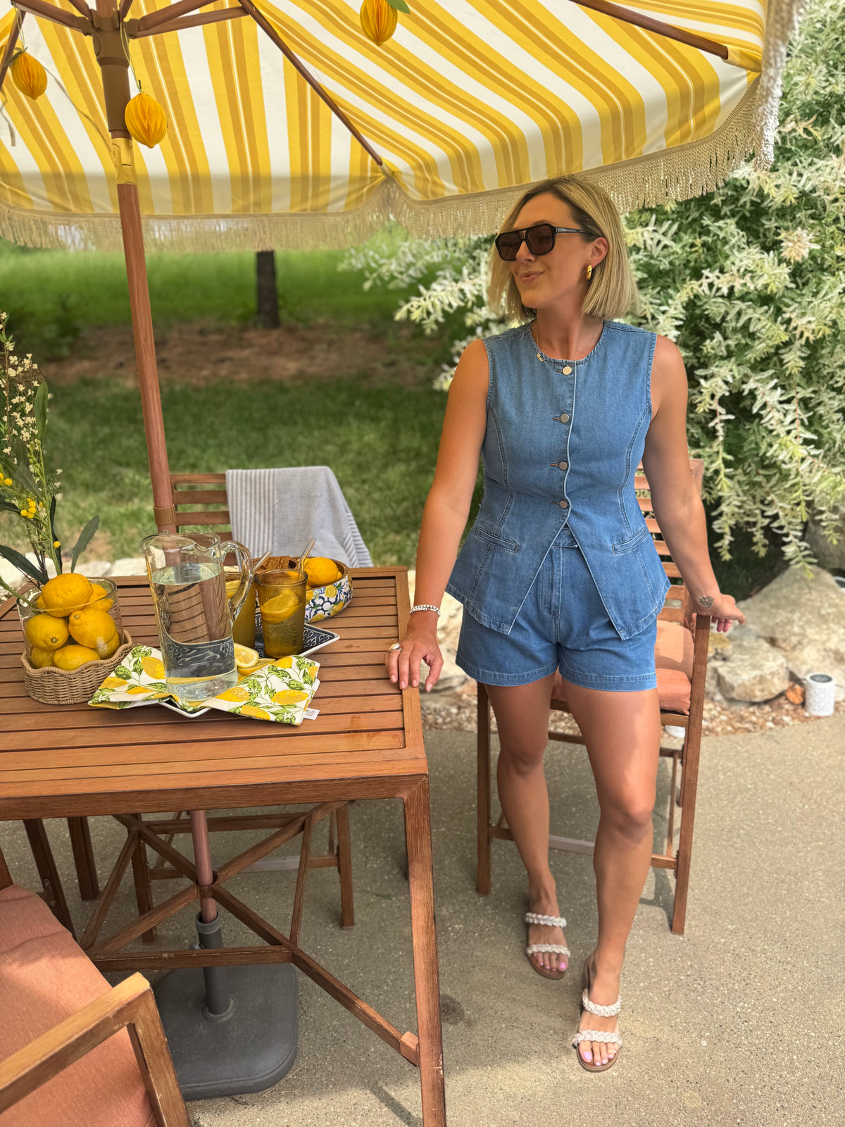 Denim Trouser Shorts