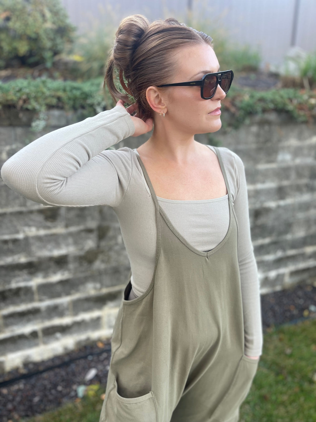 Olive Loose Fit Onesie