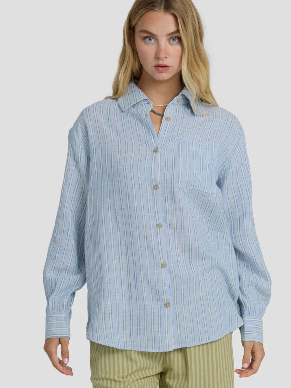 Wanderer Printed Long Sleeve Top - Twilight Blue