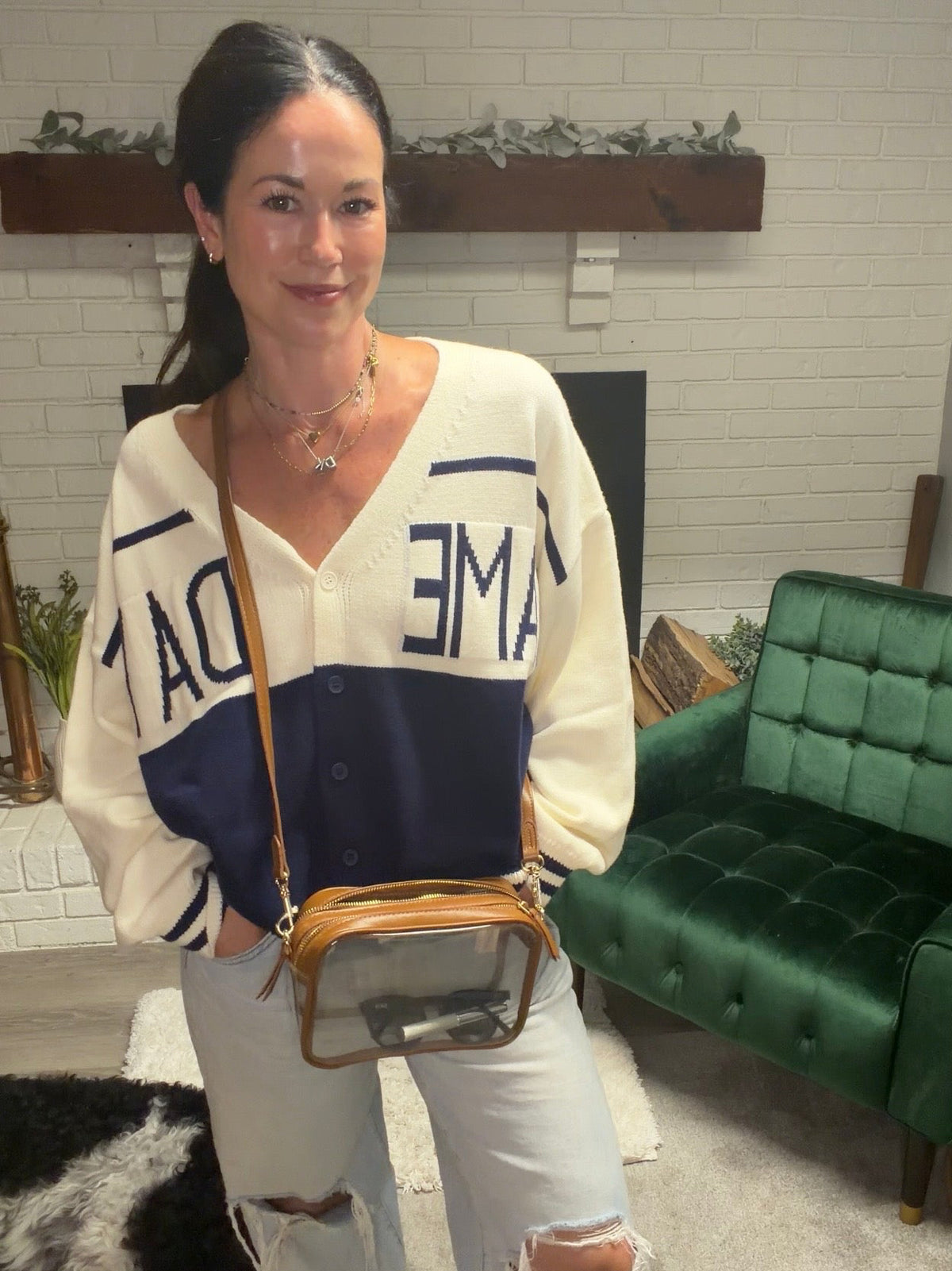 Navy Game Day Cardigan