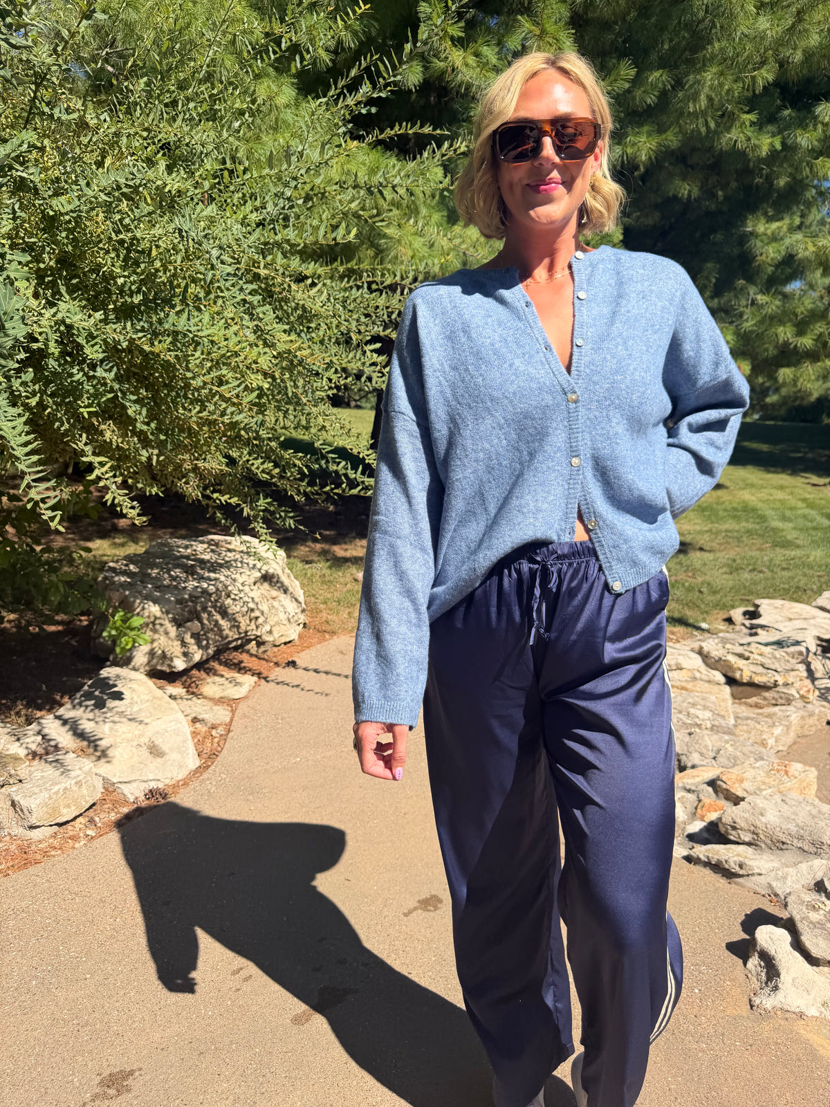 Dusty Blue Lightweight Cardigan