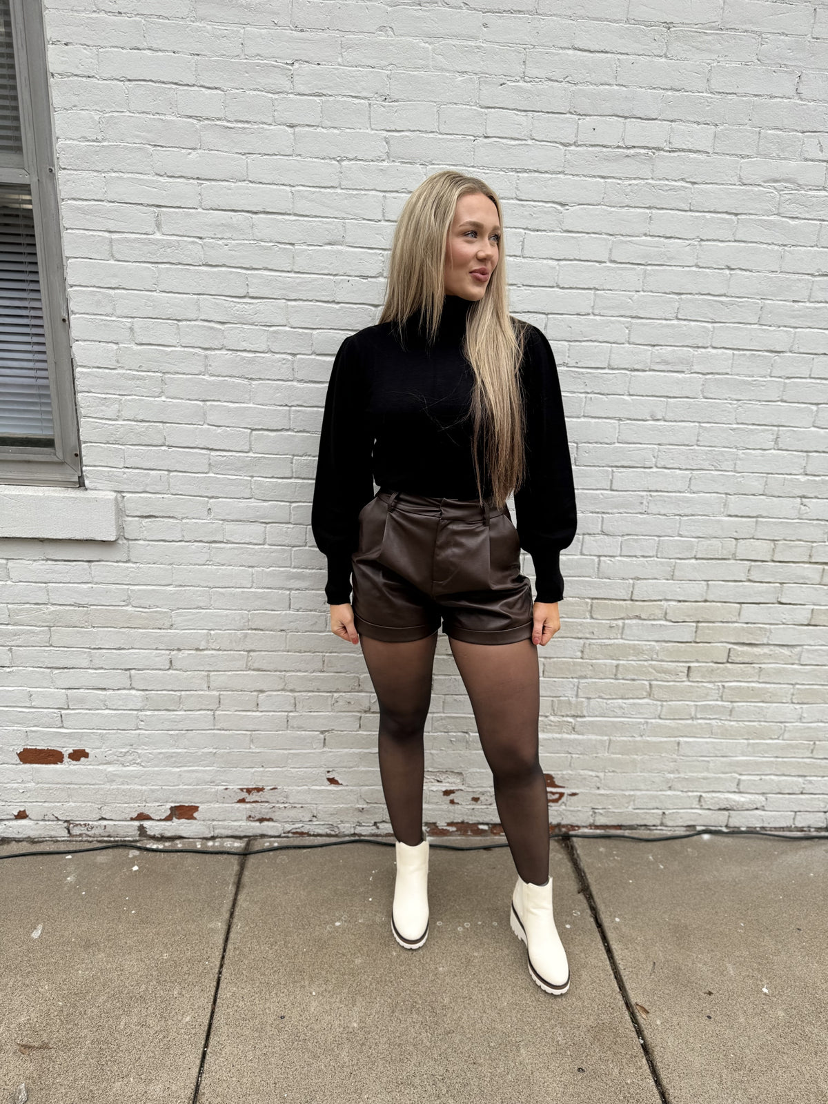 Chocolate Faux Leather Shorts