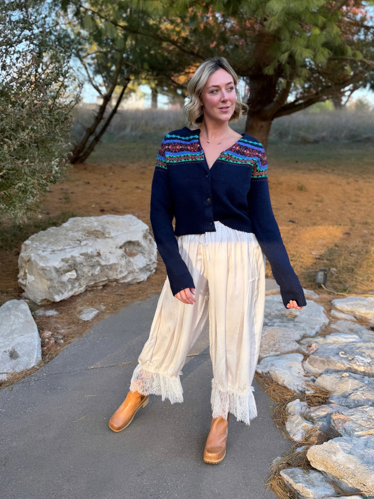 Navy Argyle Cardigan