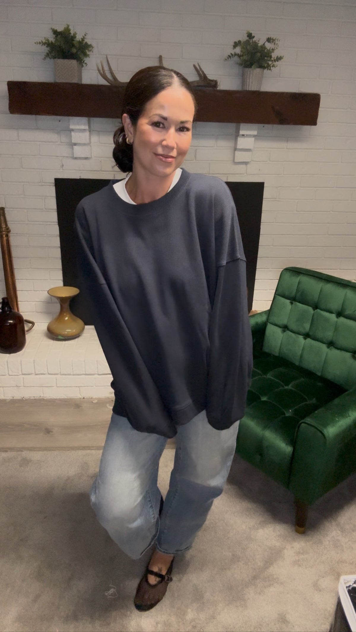 Navy Loose Fit Pullover