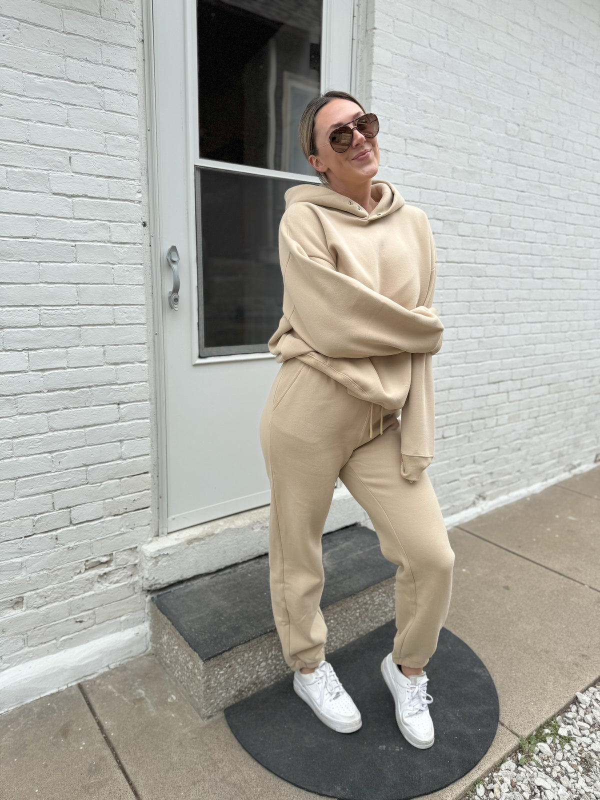 Taupe Soft & Cozy Fleece Joggers