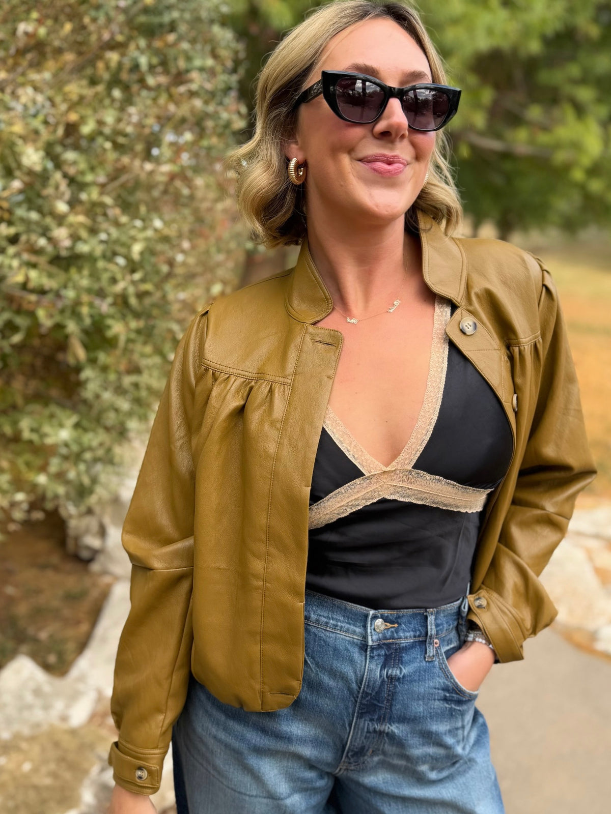 Black Lace Trim Tank Top