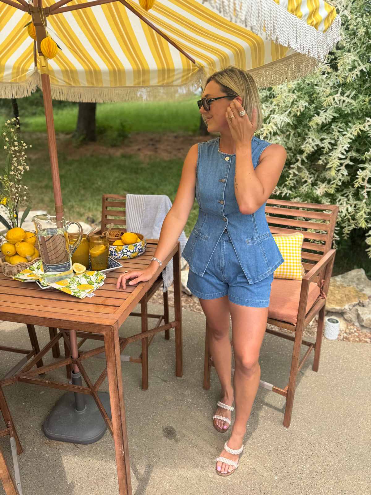 Denim Trouser Shorts