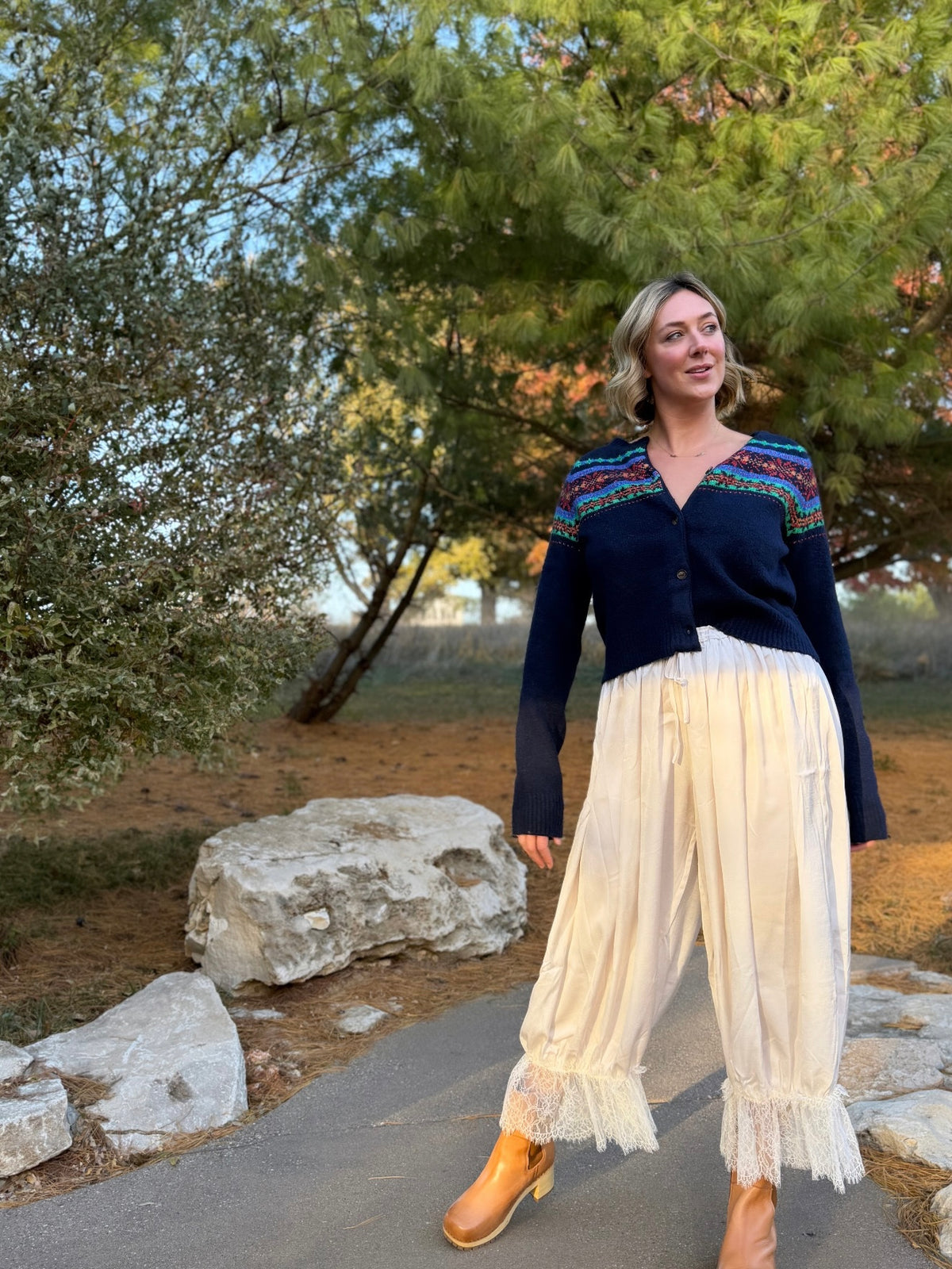 Navy Argyle Cardigan