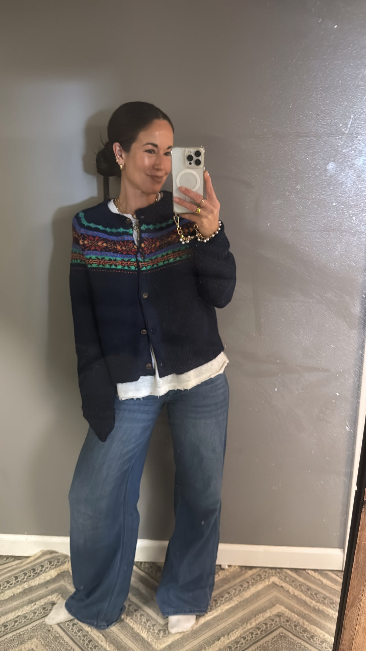 Navy Argyle Cardigan