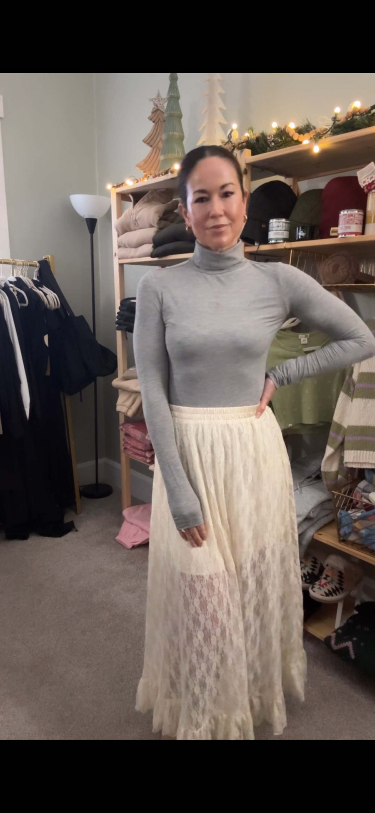 Grey Ribbed Turtleneck