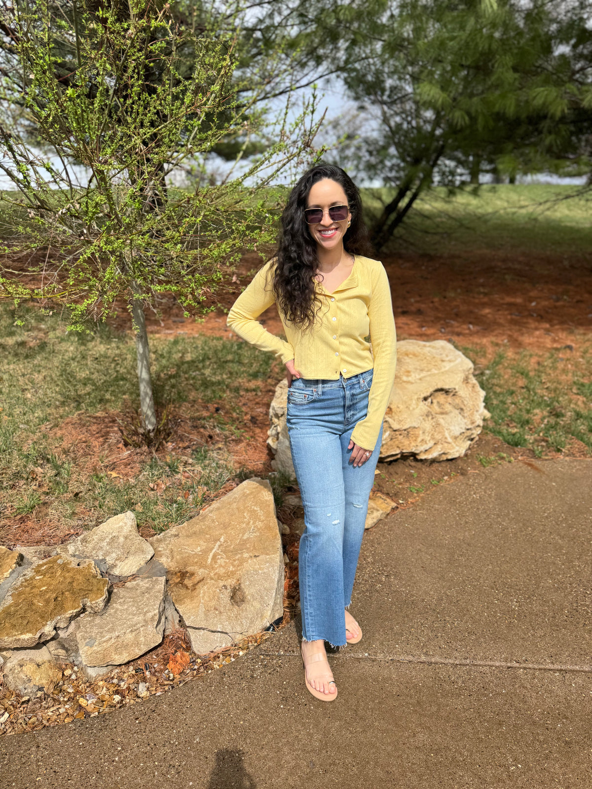 Butter Yellow Pointelle Cardigan
