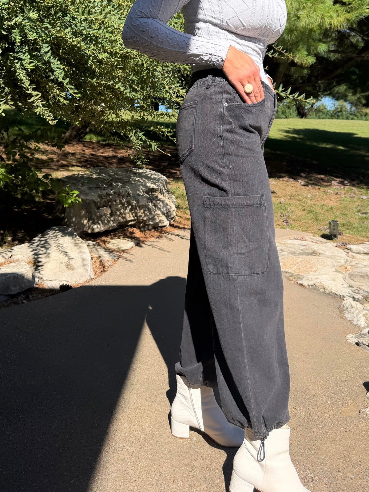 Mirage Mid-Rise Cargo Harem Pant - Eclipse