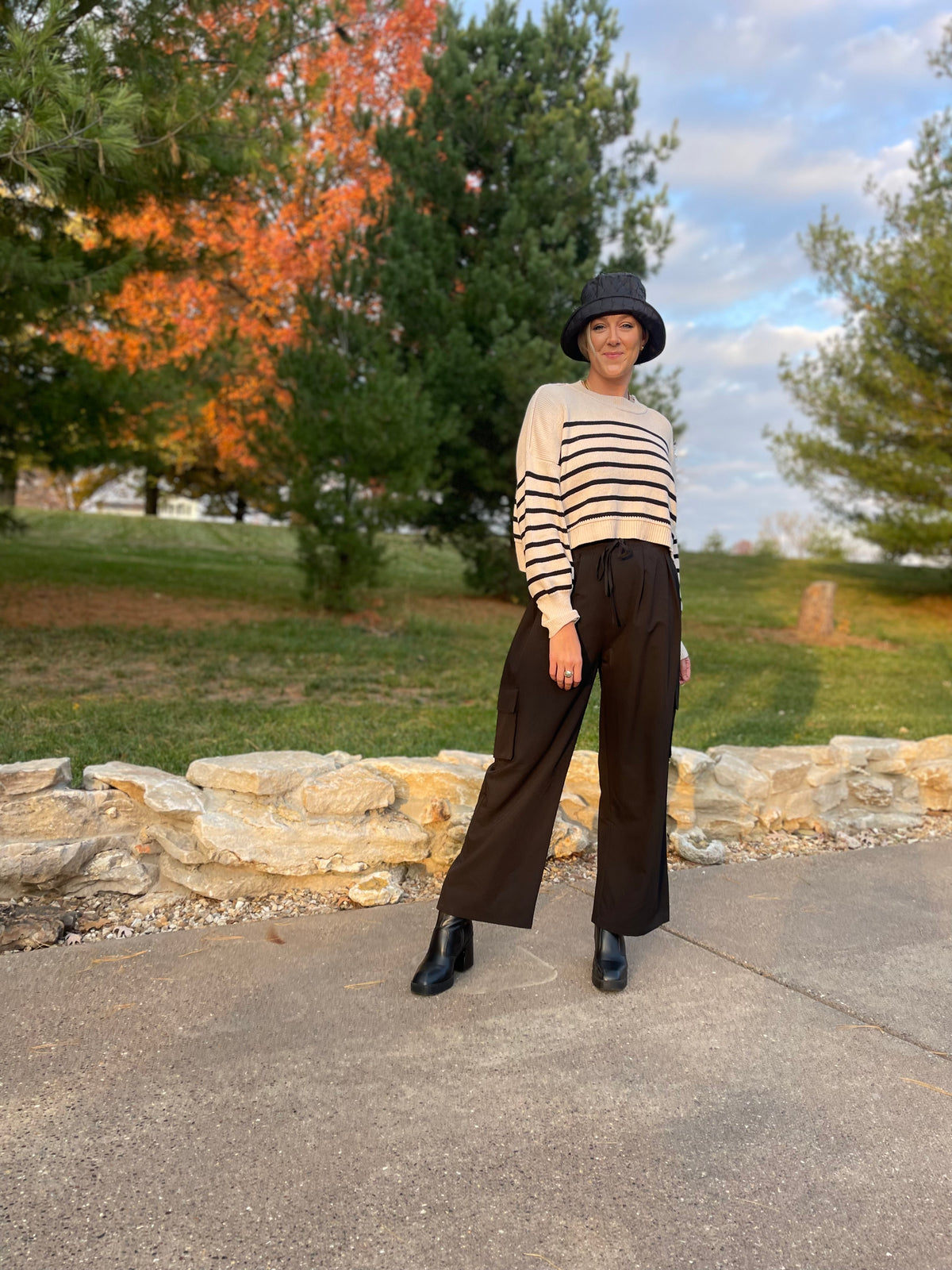 Black Wide Leg Cargo Pants