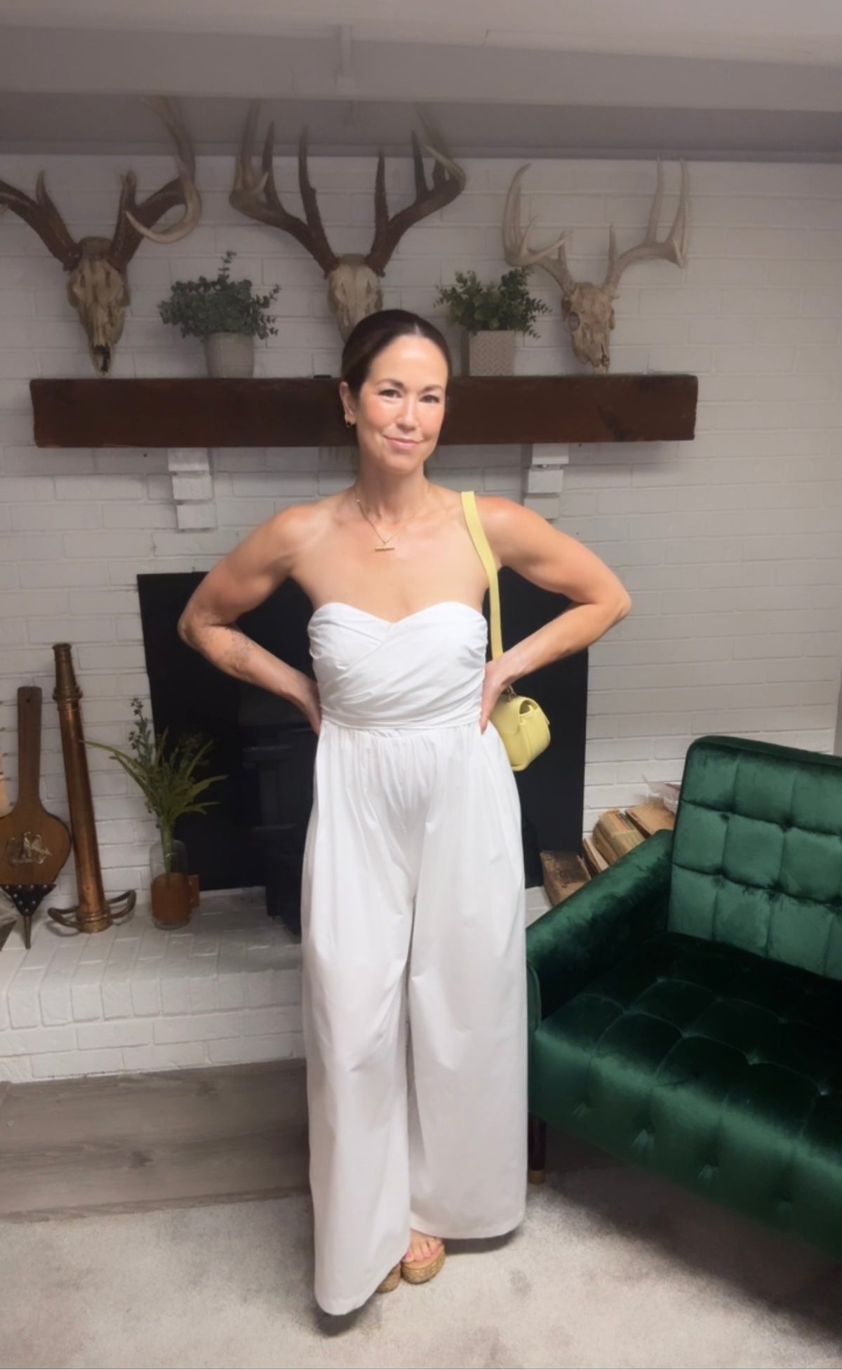 White Wrap Around Tie Wide Leg Jumpsuit