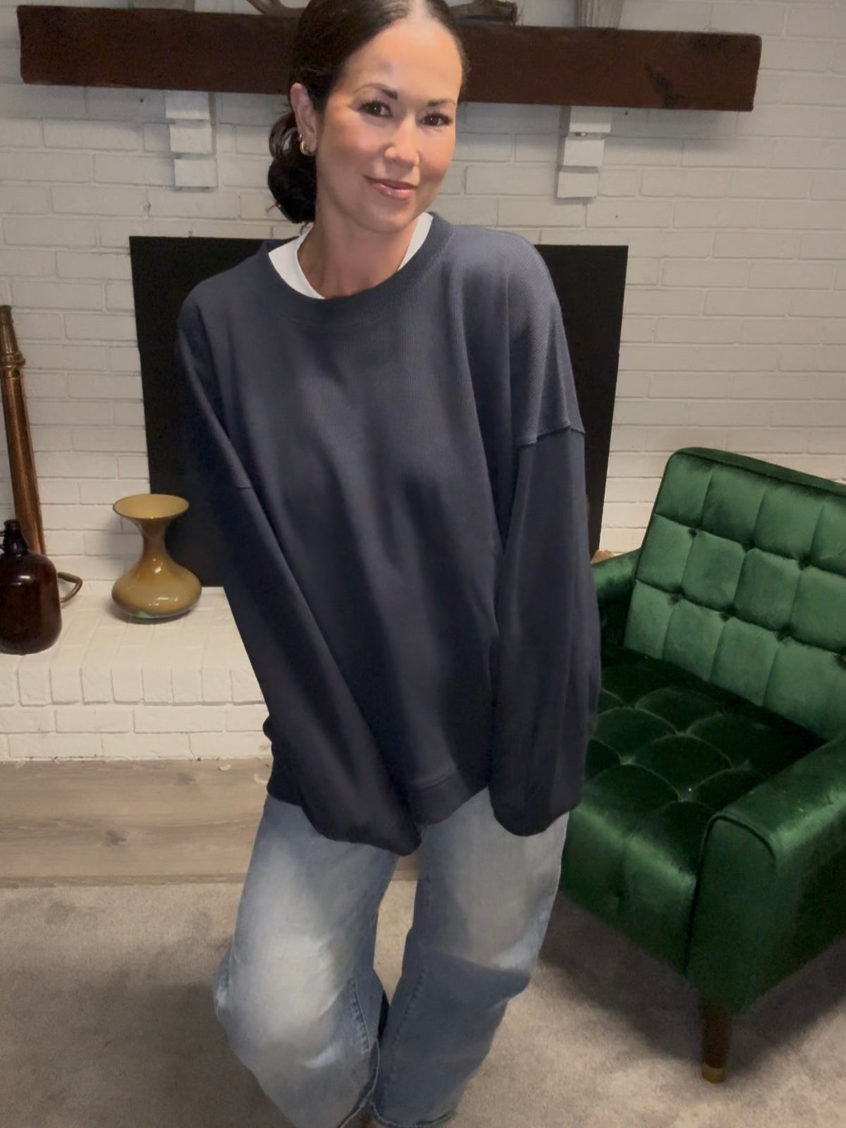 Navy Loose Fit Pullover
