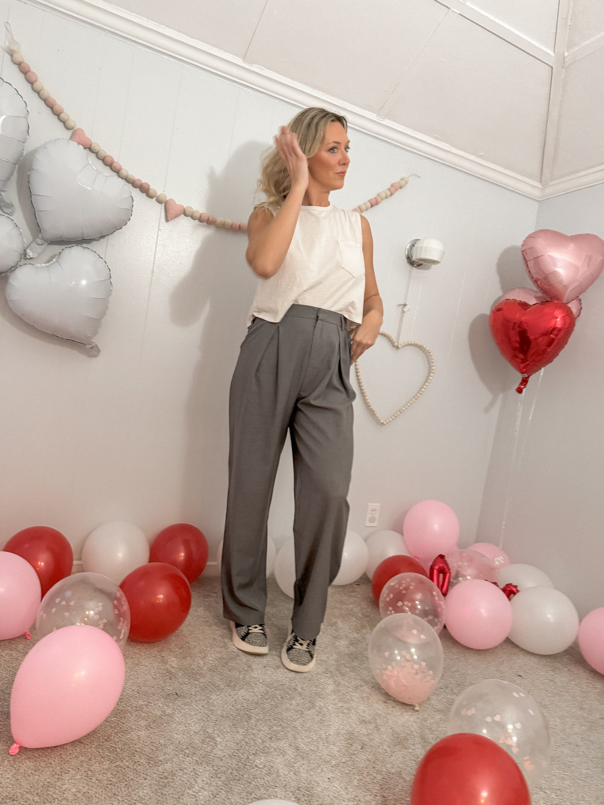 Grey High Waisted Trouser