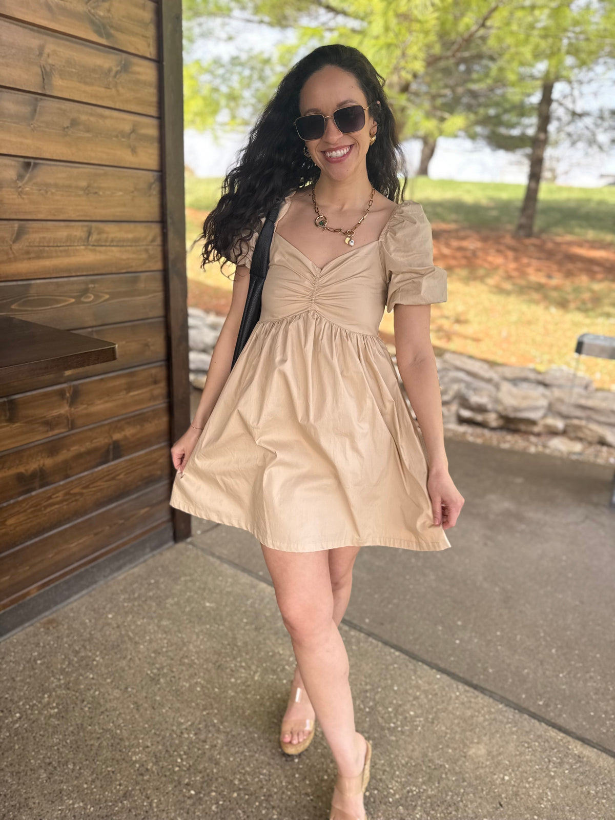 Tan Balloon Sleeve Mini Dress – The Find Boutique LLC ® Tan Balloon Sleeve Mini Dress – The Find Boutique LLC ®