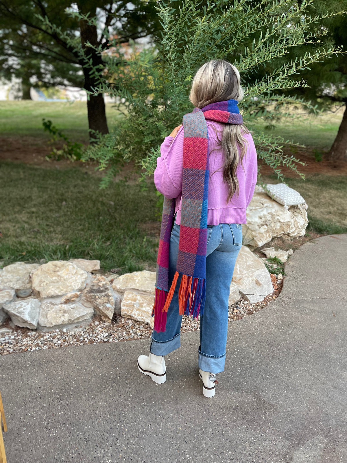 Multi-Colored Oversized Blanket Scarf