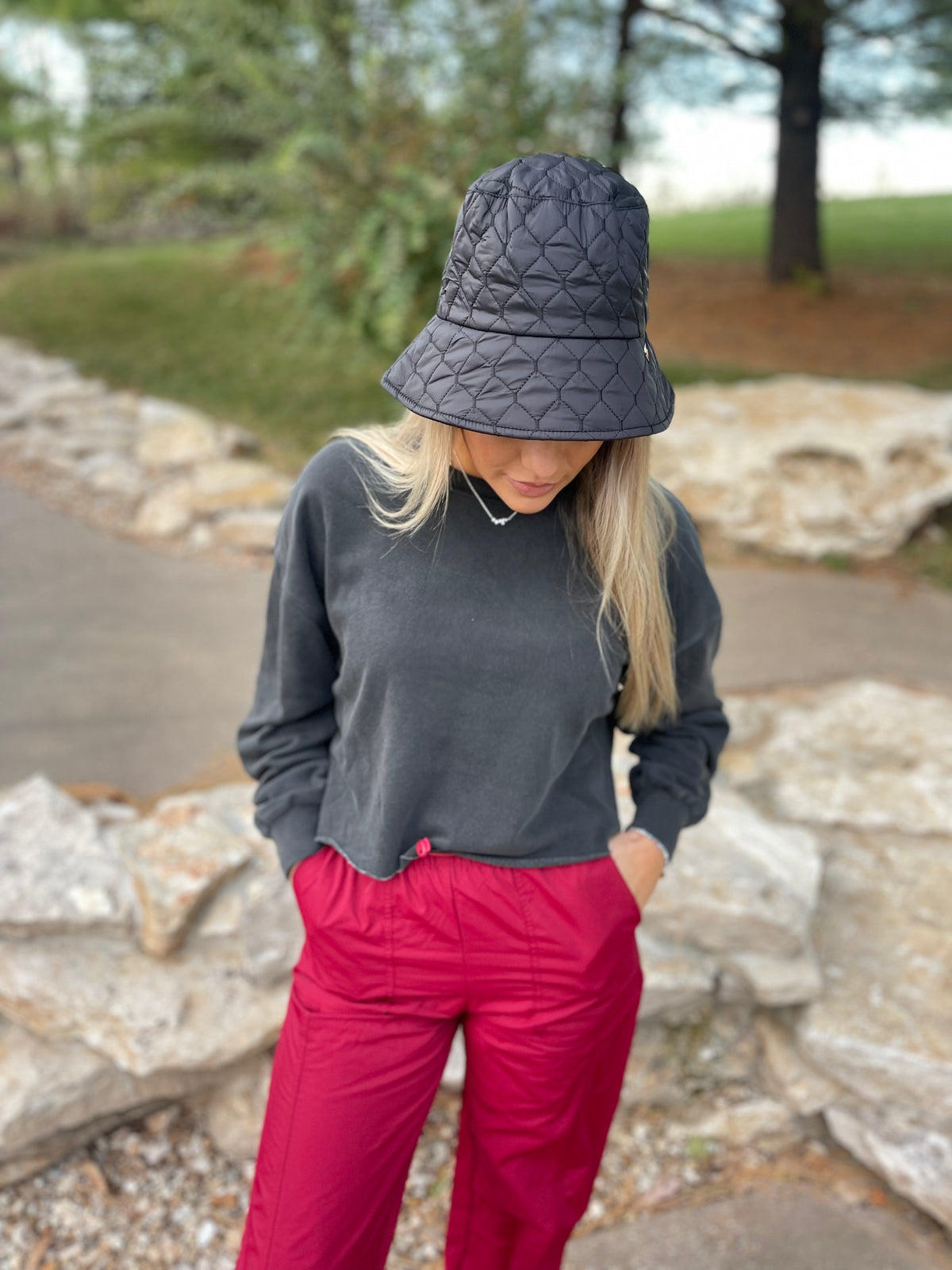 Charcoal Cropped Sweatshirt