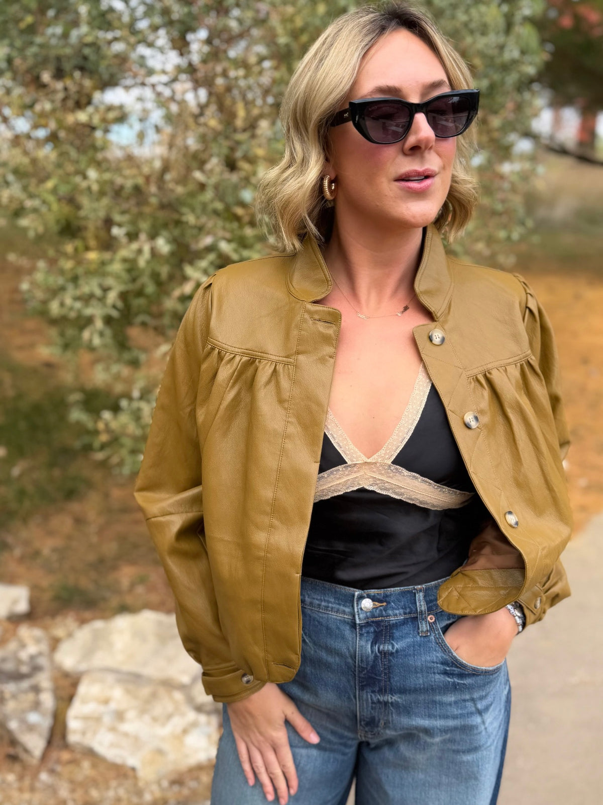 Black Lace Trim Tank Top