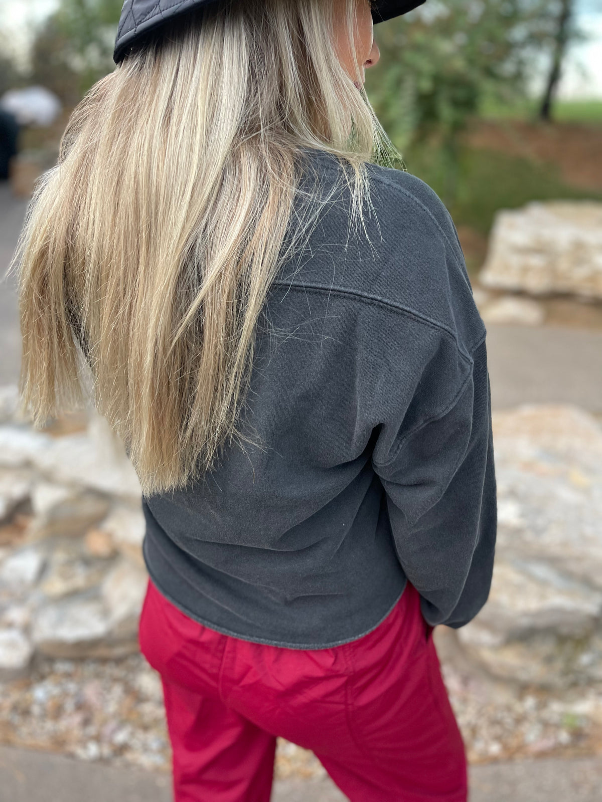 Charcoal Cropped Sweatshirt