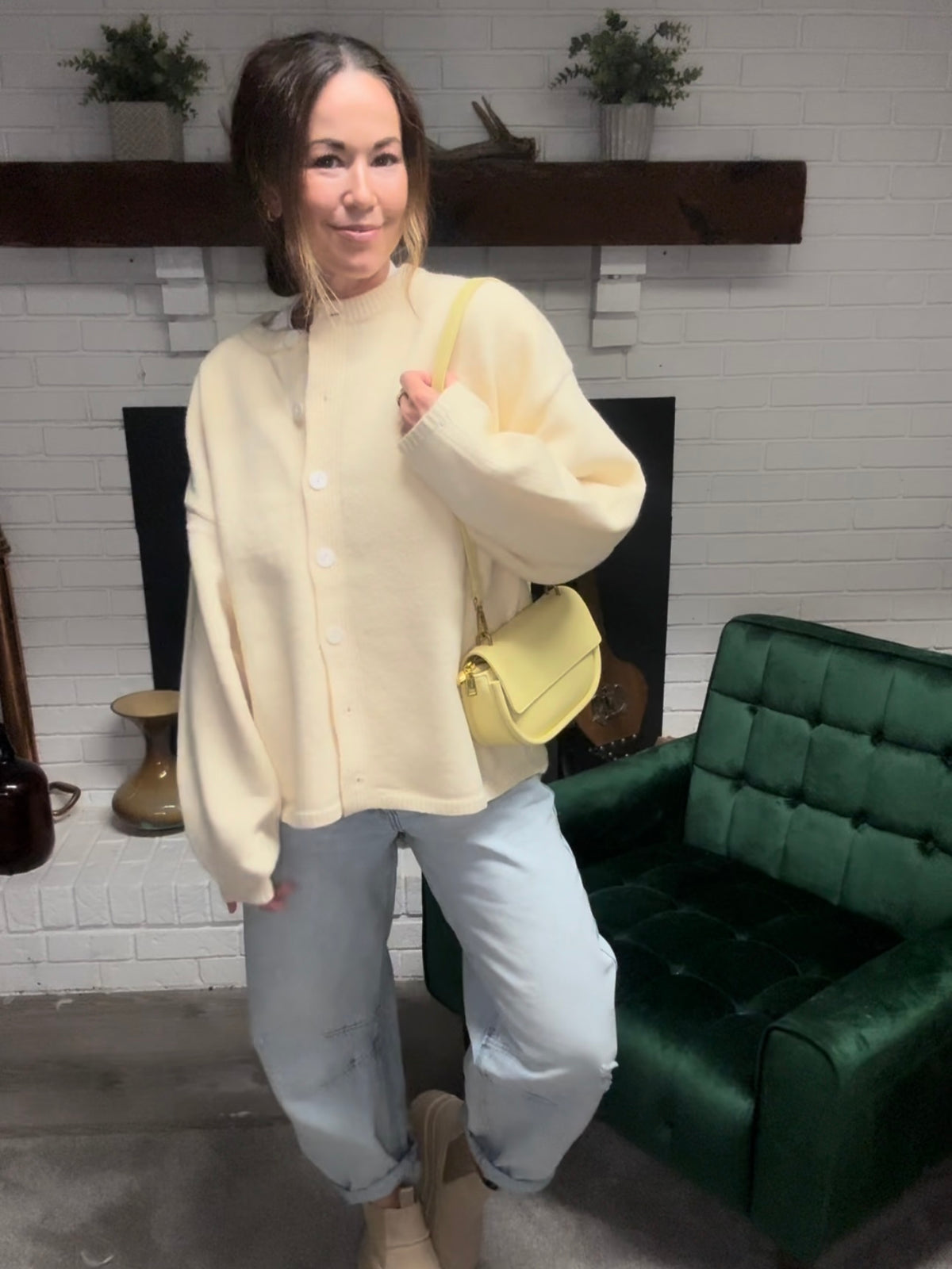 Butter Yellow Oversized Cardigan