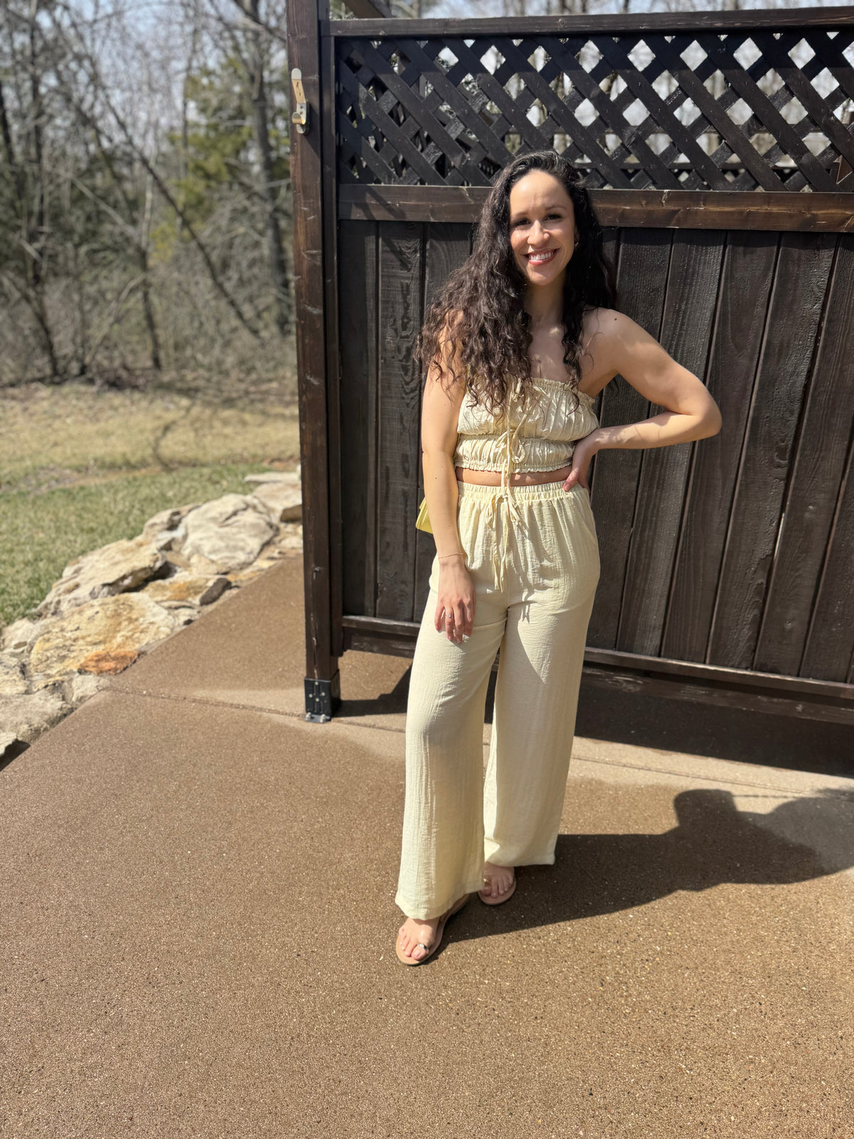 Butter Yellow Cropped Cami Top
