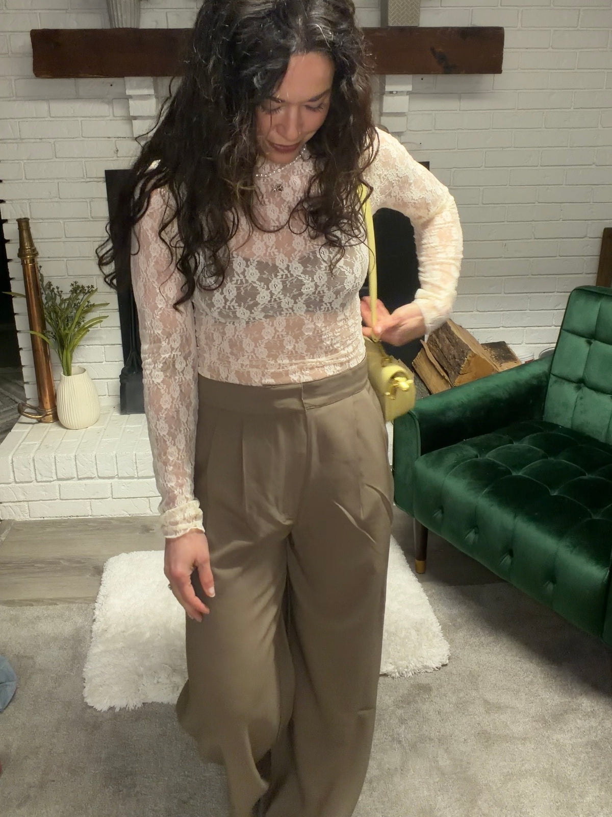 Light Brown Wide Leg Trouser