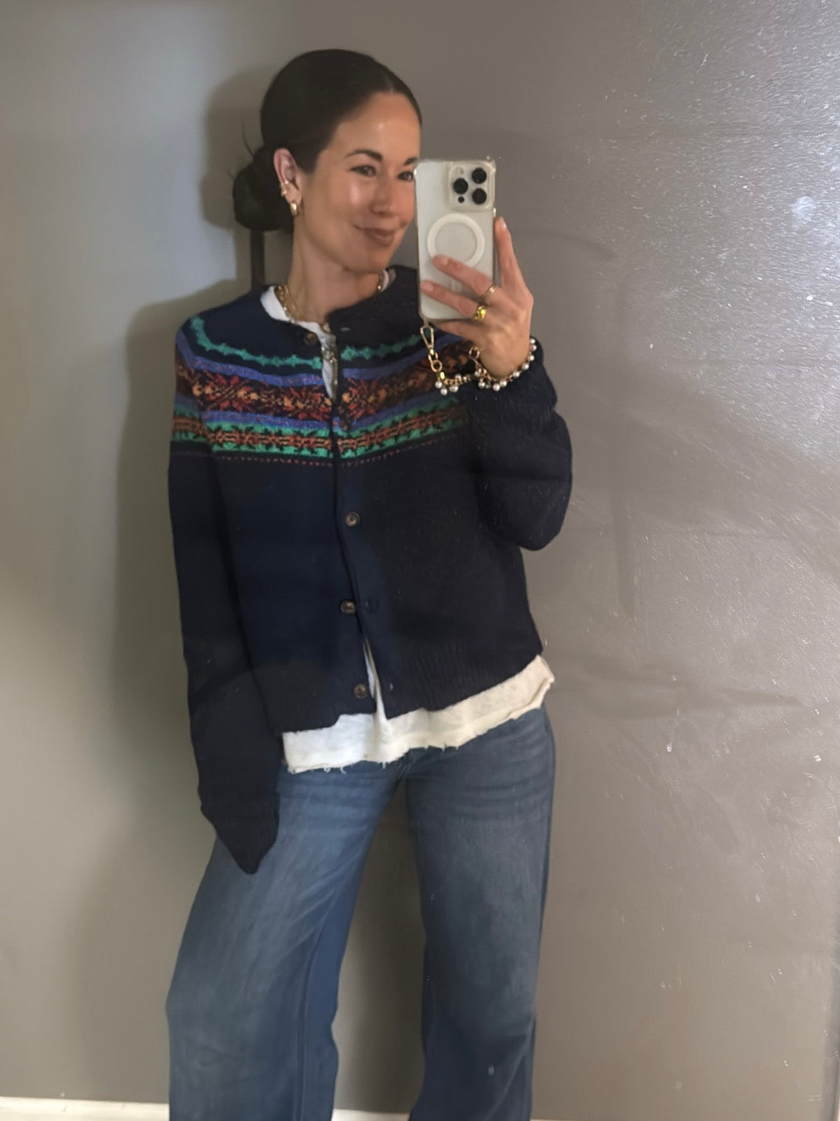 Navy Argyle Cardigan