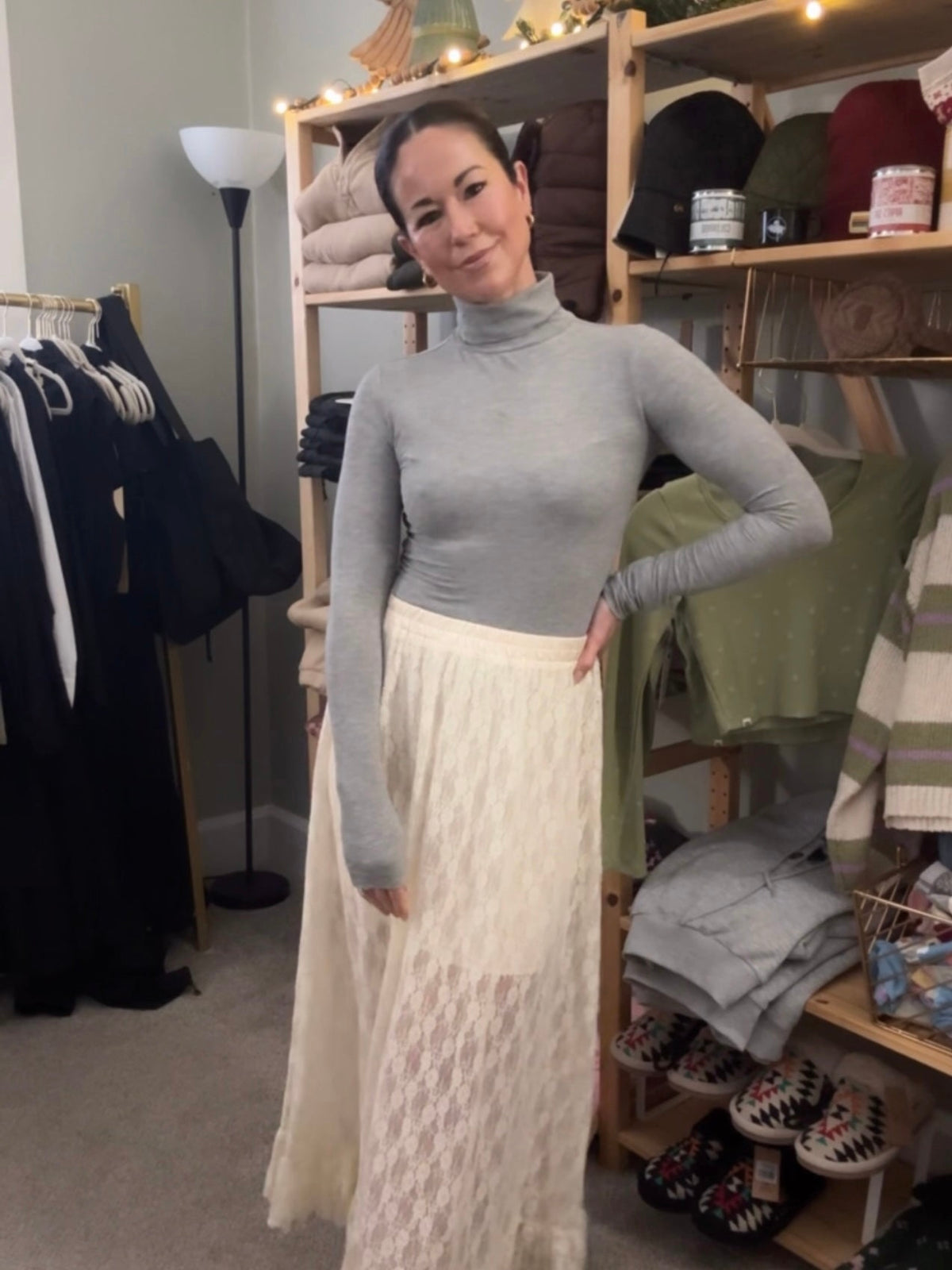 Grey Ribbed Turtleneck