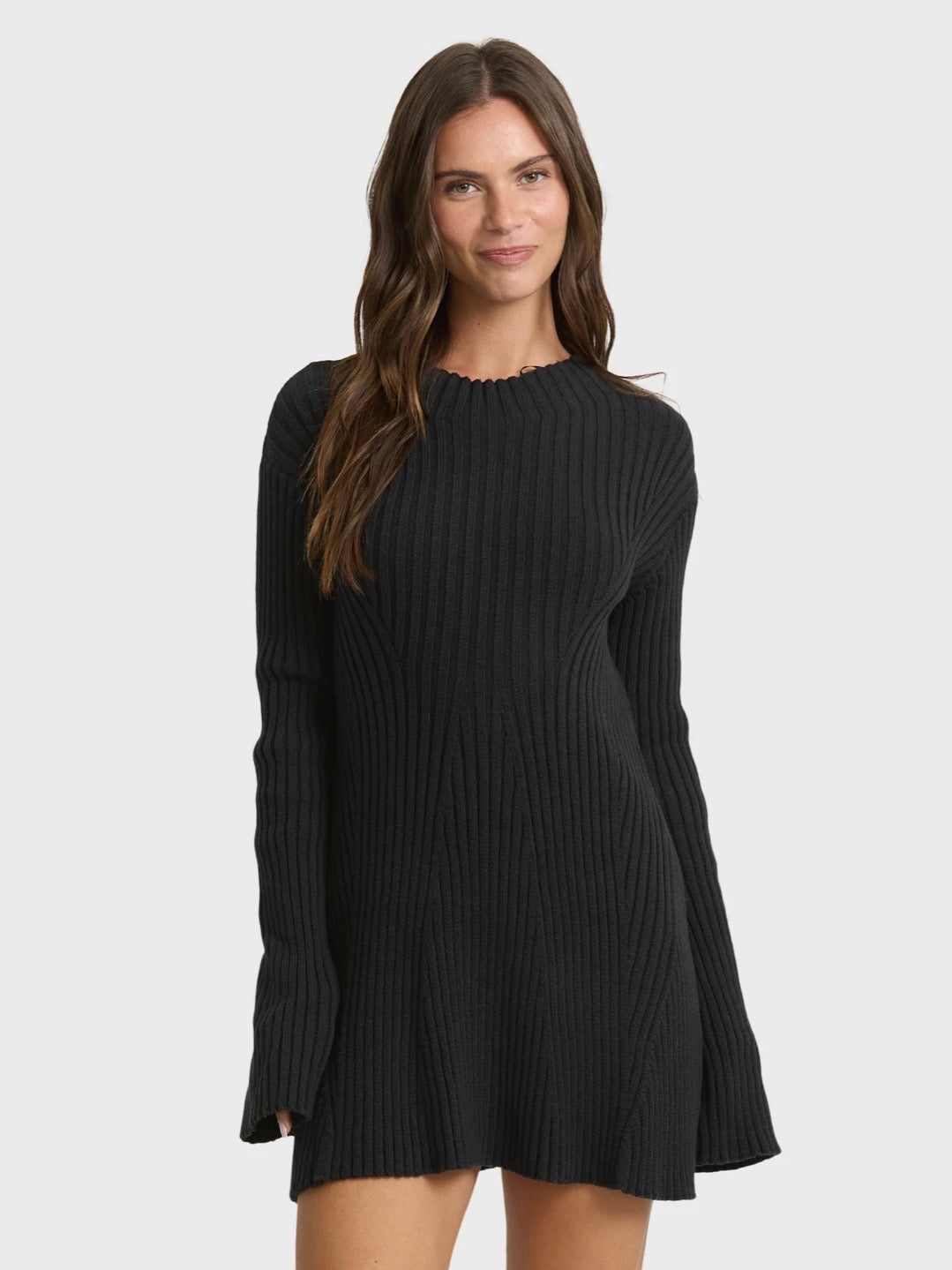 Ivy Mock Neck Long Sleeve Sweater Mini Dress