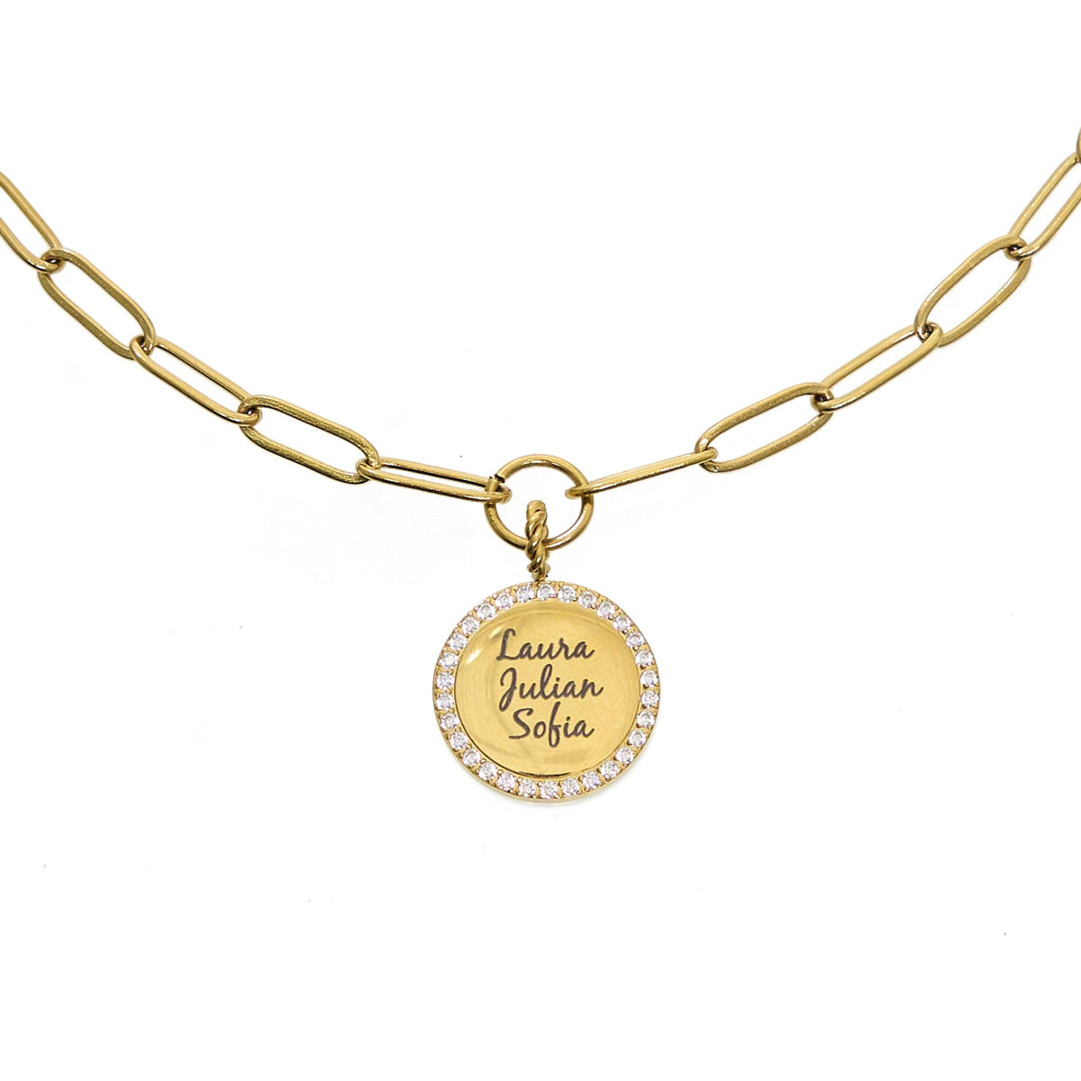 Waterproof Gold Paperclip Coin Necklace (Get it engraved!)
