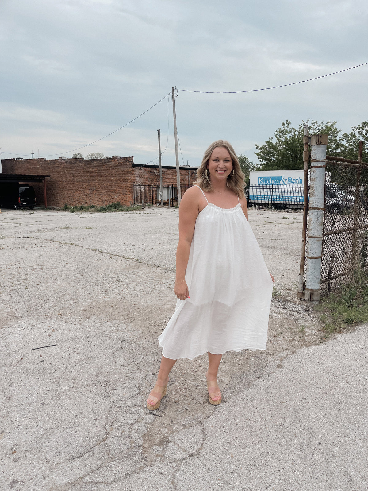 White Flowy Maxi Dress