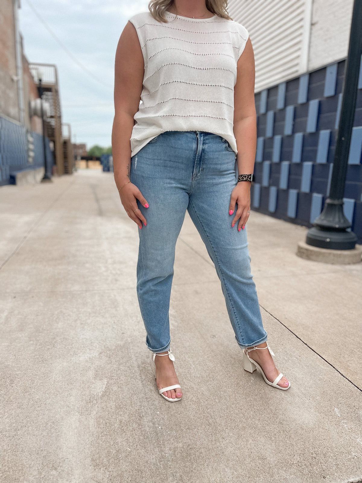 Ivory Sleeveless Summer Sweater