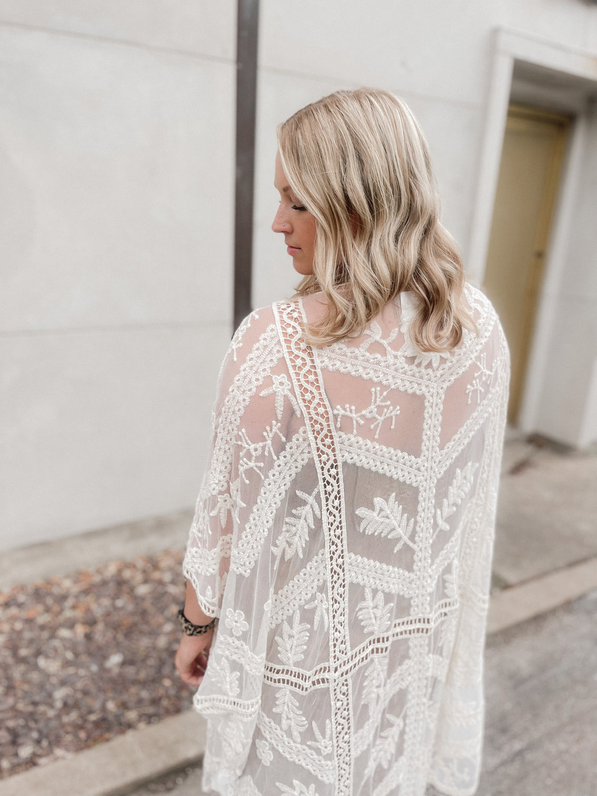 Ivory Embroidered Kimono